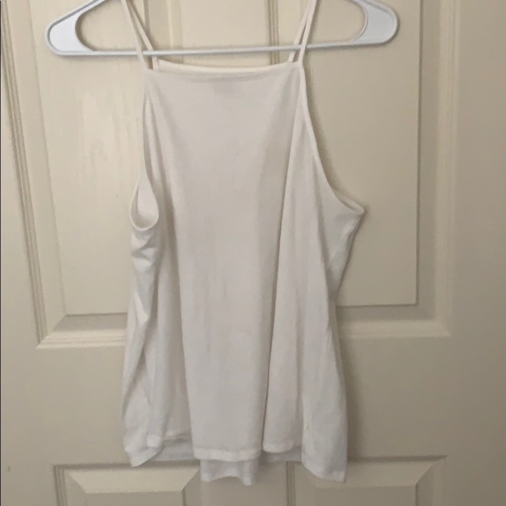 White tank top with racer back straps